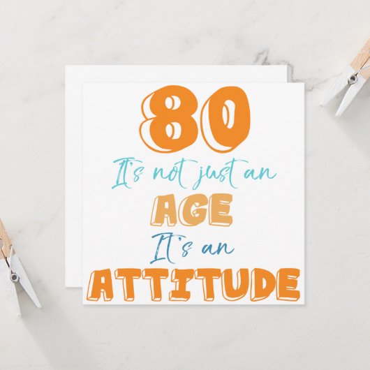 Grappig 80ste verjaardagscadeau kaart (Voorkant / Achterkant in situ)