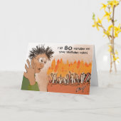 Grappig 80ste verjaardagskaart. kaart (Gele Bloem)