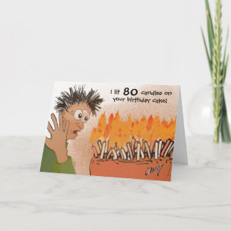 Grappig 80ste verjaardagskaart. kaart