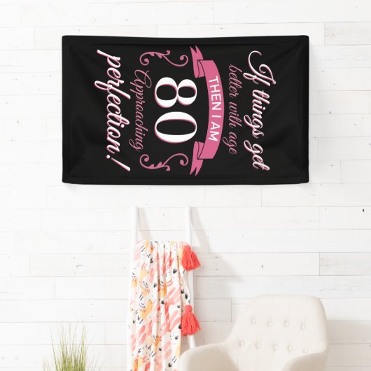 Grappig 80th Birthday 'Perfection' Spandoek (Insitu)