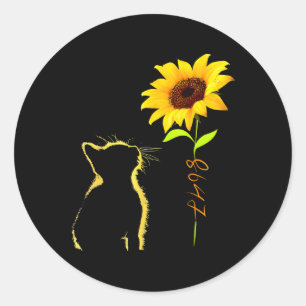 Grappig 8647 Subtiel 86 47 Kat Zonnebloem Trump Ka Ronde Sticker