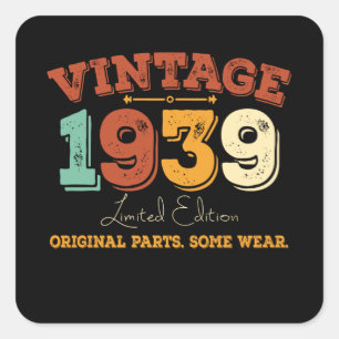 Grappig 86 jaar oud 1939  86ste verjaardagscadeau vierkante sticker