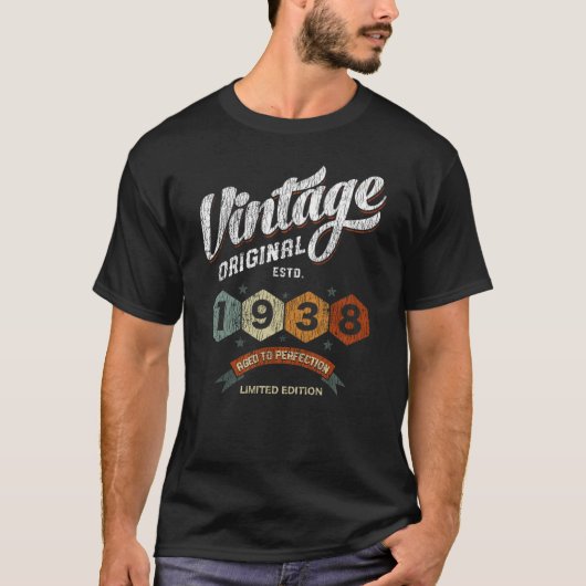 Grappig 87 jaar oud 1938 87ste verjaardagscadeau t-shirt (Voorkant)