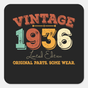 Grappig 89 jaar oud 1936  89ste verjaardag cadeau vierkante sticker
