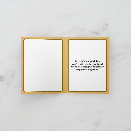 Grappig 8e bruiloft Jubileum Bronzen medaille Kaart (Binnen)