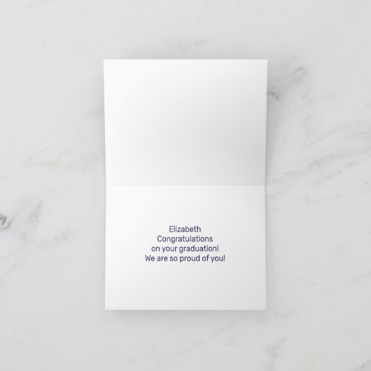 Grappig 8e Graad Roze Girly Glitter Afstuderen Kaart (Binnen)