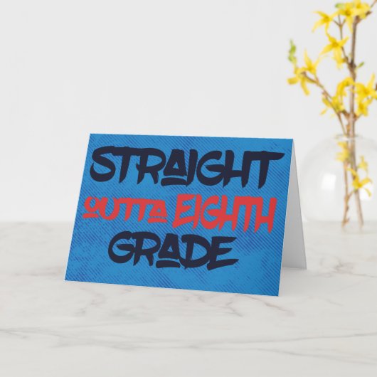 Grappig 8e klas Afstuderen Gefeliciteerd Blauw Kaart (Gele Bloem)