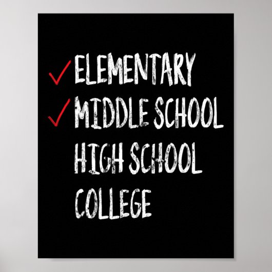Grappig 8e klas Afstuderen Gift Middelbare School Poster (Voorkant)