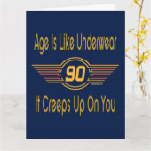 Grappig 90th Birthday Gifts. Leeftijd is als onder Kaart (Gele Bloem)