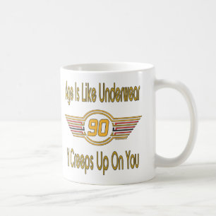 Grappig 90th Birthday Gifts. Leeftijd is als onder Koffiemok
