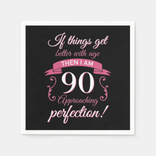 Grappig 90th Birthday 'Perfection' Servet