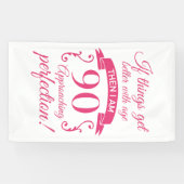 Grappig 90th Birthday 'Perfection' Spandoek (Horizontaal)
