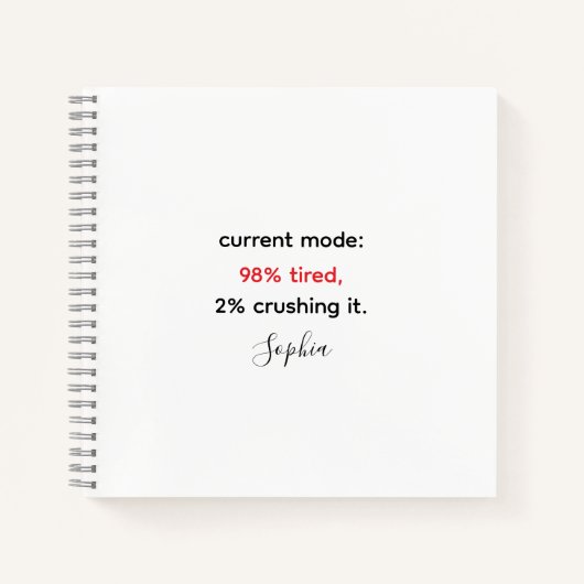 Grappig "98% moe, 2% verplettert het notitieboek (Voorkant)