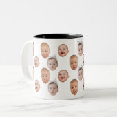 Grappig Aangepaste Baby Gezicht Foto Gezicht 3 Fot Tweekleurige Koffiemok (Voorkant links)