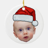 Grappig Aangepaste Gezicht Foto Santa Head Kerstmi Keramisch Ornament (Achterkant)