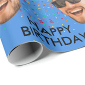 Grappig aangepaste gezicht foto verjaardagsfeestje cadeaupapier (Rol Hoek)