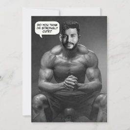 Grappig aangepaste gezicht in hole body builder fo kaart