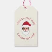 Grappig Aangepaste Gezicht Swap Kerstman Kerstteks Cadeaulabel (Voorkant)