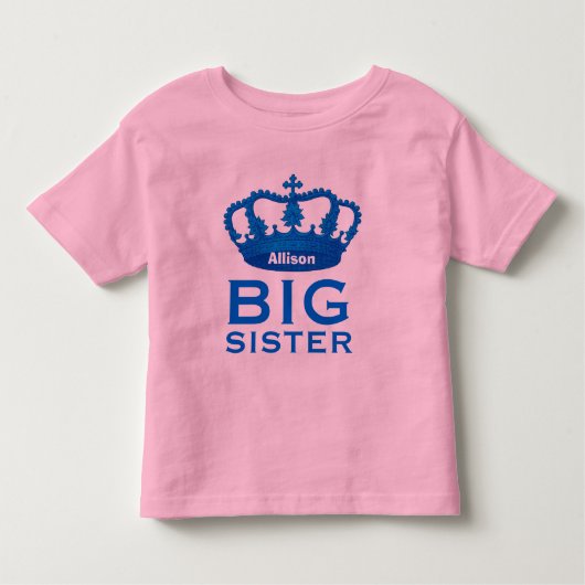 Grappig Aangepaste Naam BIG SISTER Crown Gift V03 Kinder Shirts (Voorkant)