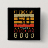 Grappig aangepaste nummer verjaardagsverjaardag v vierkante button 5,1 cm (Voorkant)