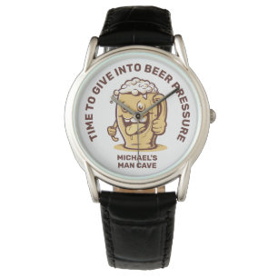 Grappig aangepaste tekst bier horloge