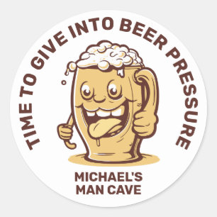 Grappig aangepaste tekst bier ronde sticker