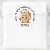 Grappig aangepaste tekst bier ronde sticker (Tas)