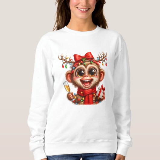 Grappig Aap Kerst Sweatshirt (Voorkant)