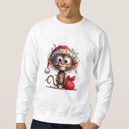 Grappig Aap Kerst Sweatshirt (Voorkant)