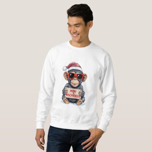 Grappig Aap Kerst Sweatshirt (Voorkant volledig)