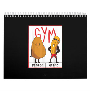 Grappig aardappelgym voor na de werkperiode kalender