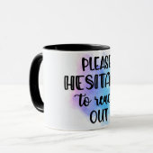 Grappig, aarzel niet om contact op te nemen mok (Voorkant links)