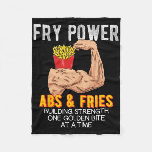 Grappig ABS Oefening French Fries Spieropbouw Bo Fleece Deken