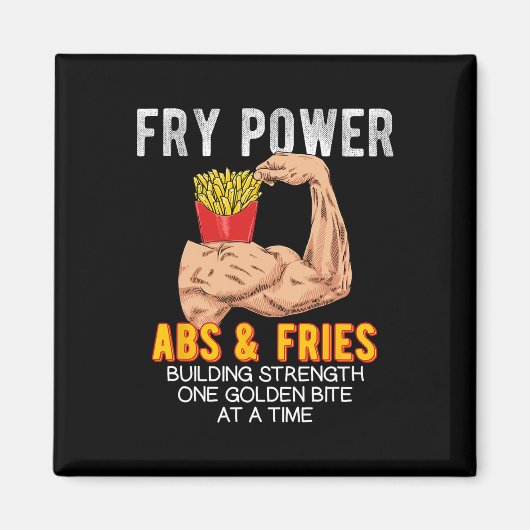 Grappig ABS Oefening French Fries Spieropbouw Bo Magneet (Voorkant)