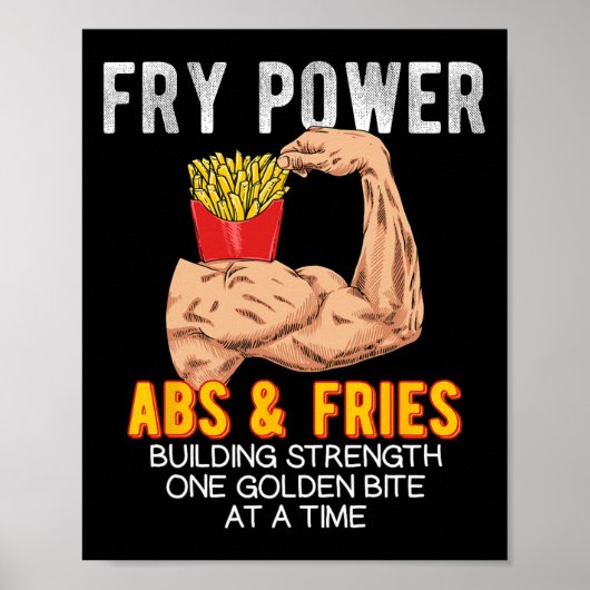 Grappig ABS Oefening French Fries Spieropbouw Bo Poster (Voorkant)