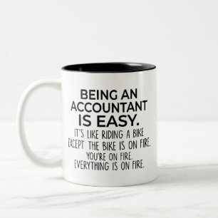 Grappig accountant geschenk, accountant zijn is ge tweekleurige koffiemok