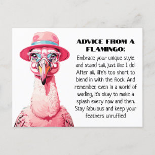 Grappig advies van A Flamingo Briefkaart