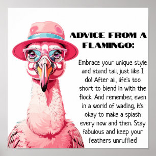 Grappig advies van A Flamingo Poster