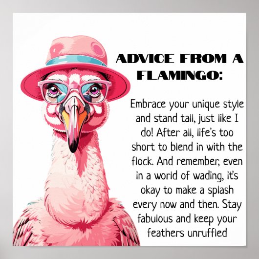 Grappig advies van A Flamingo Poster (Voorkant)