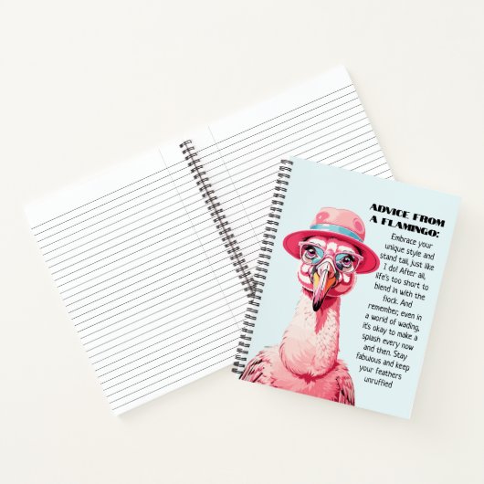 Grappig advies van een flamingo notitieboek (Binnen)