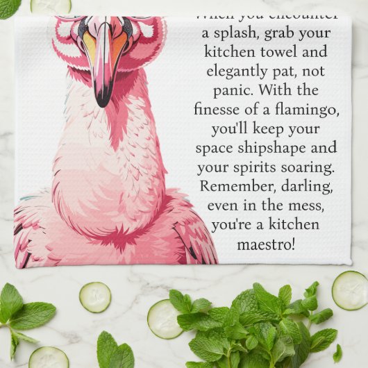 Grappig advies van een flamingo theedoek (Gevouwen)