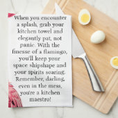 Grappig advies van een flamingo theedoek (Quarter Fold)