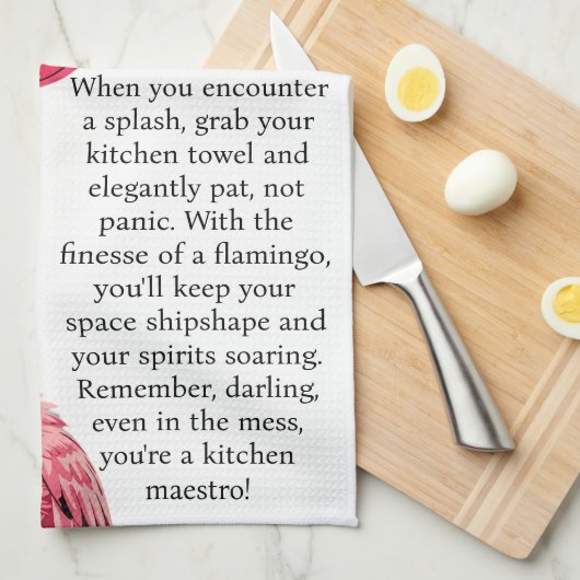 Grappig advies van een flamingo theedoek (Quarter Fold)