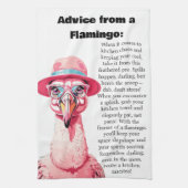 Grappig advies van een flamingo theedoek (Verticaal)
