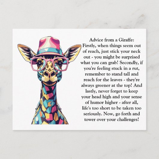 Grappig advies van een Giraffe Briefkaart (Voorkant)