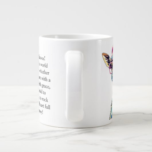 Grappig advies van een Giraffe Extra Grote Beker (Achterkant)