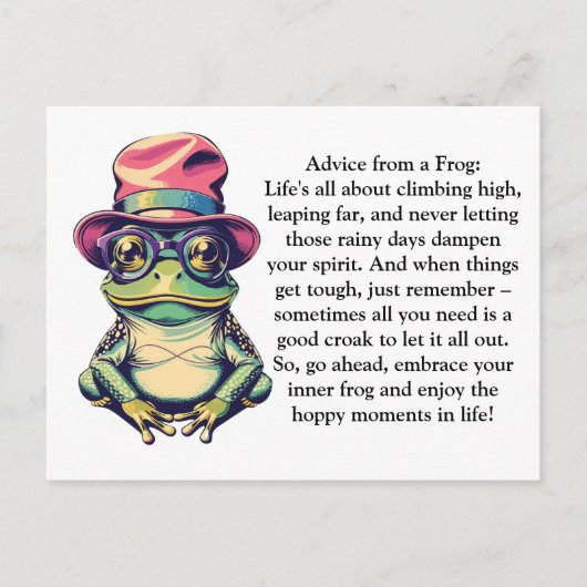 Grappig advies van een kikker briefkaart (Voorkant)