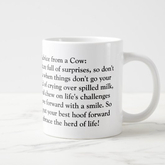 Grappig advies van een Koe Extra Grote Beker (Rechts)