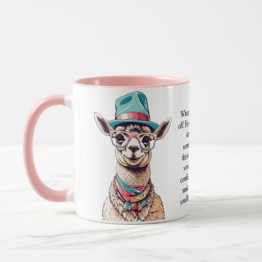 Grappig advies van een lama mok (Links)