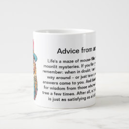 Grappig advies van een uil extra grote beker